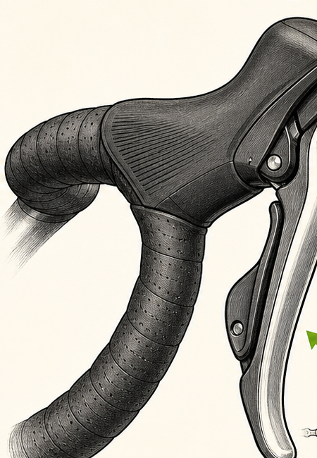 Rider-left integrated road brake and shift lever